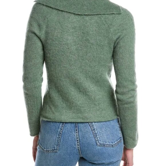 Vince Brushed V-Neck Polo Alpaca & Wool-Blend Sweater Size Small - Picture 3 of 10